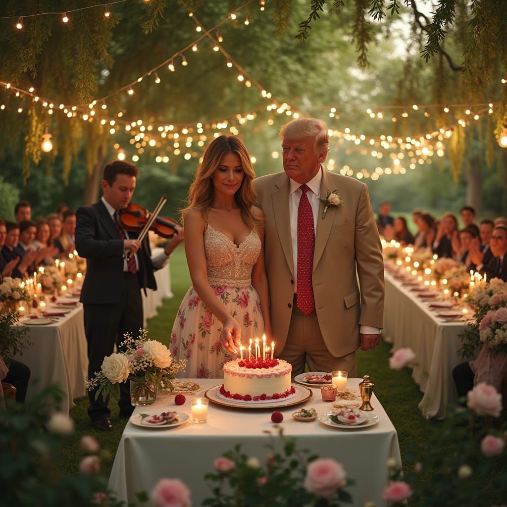 Elegant Garden Party Anniversary in Rockwell Style