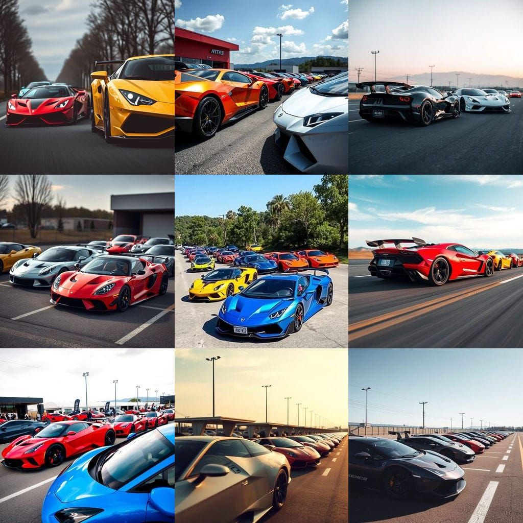 Luxury Supercars Speeding Down a High Octane Track