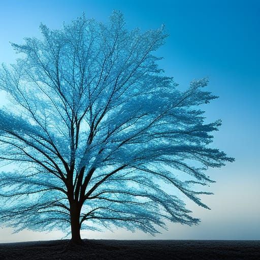 Blue Crystal Tree: An Elegant Photo Masterpiece