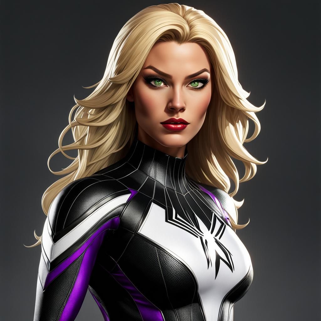 Hyperdetailed Spider-Woman Portrait in Art Nouveau Style