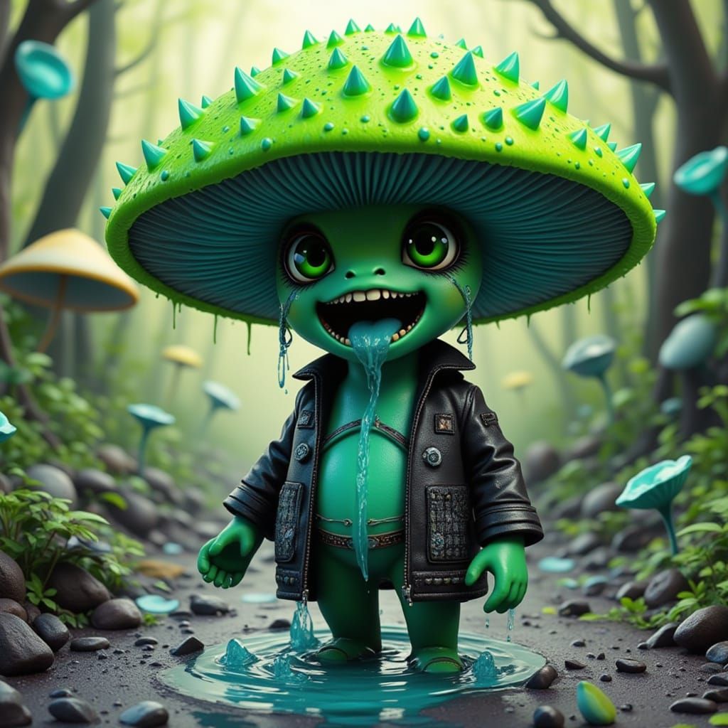 Gargantuan, Mutated Mushroom with Ferocious Expression and P...