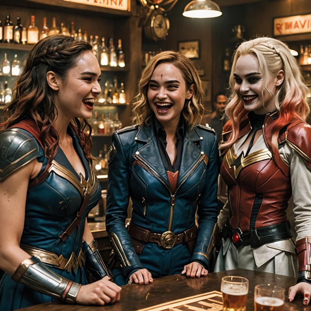Gal Gadot ,Brie Larson and Margot Robbie talking about man h...