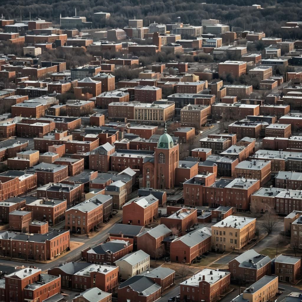 Hyperrealistic Lynchburg Virginia in HDR