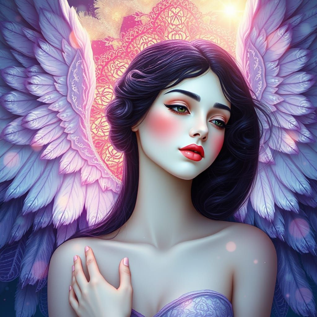 Ethereal Goddess in Dreamy, Symbolic Style