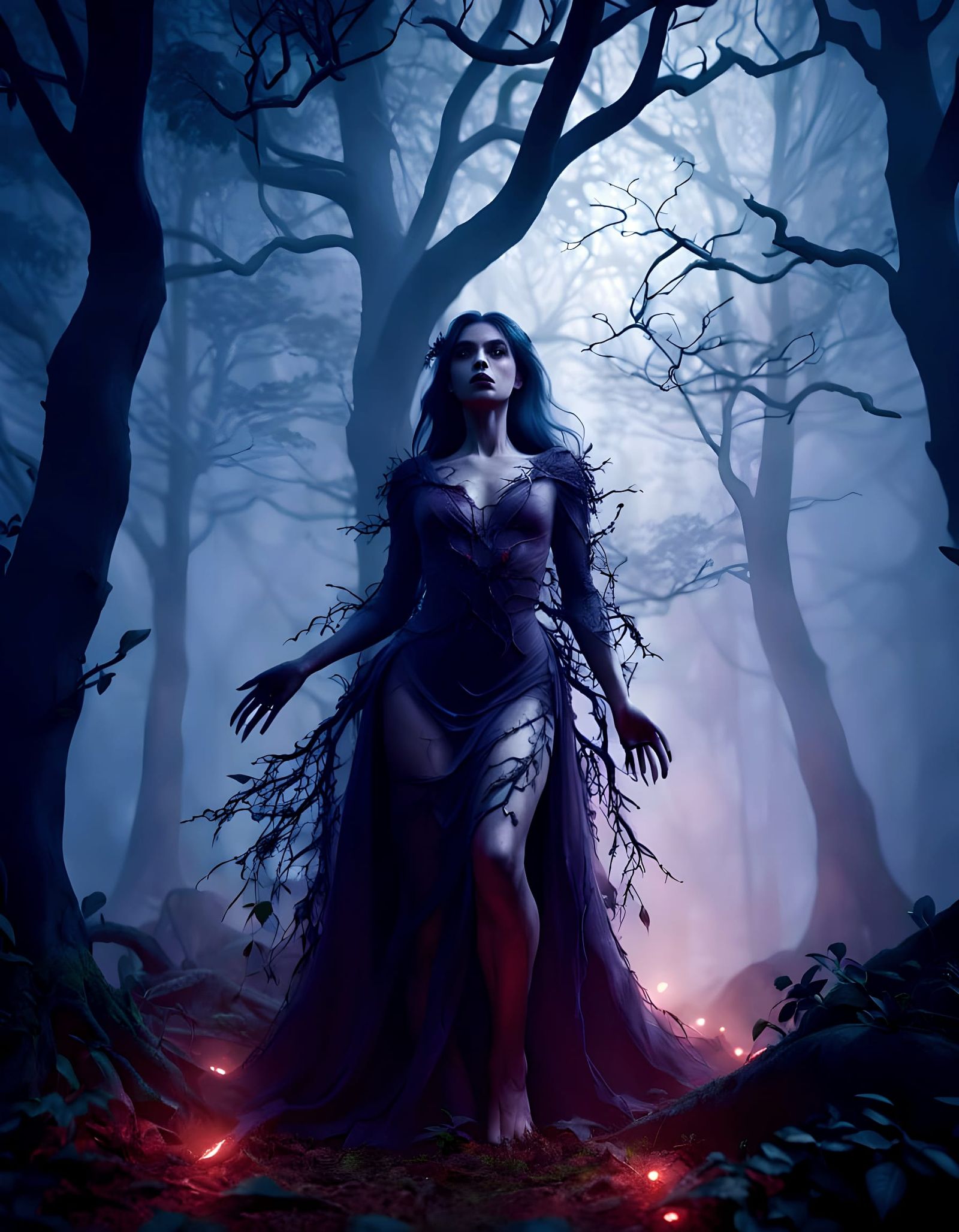 Ethereal Vampire Carmilla Dominates Fantastical Landscape in...
