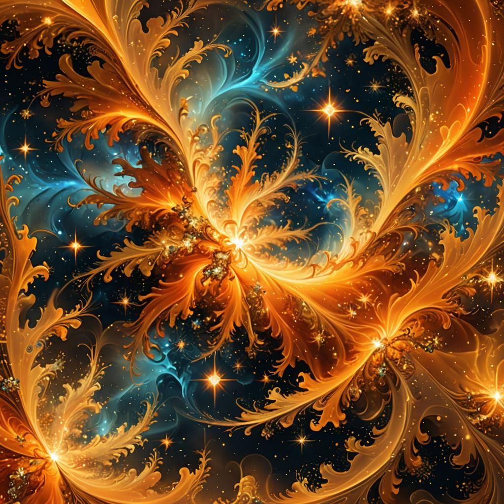 A beautiful illusion of all ideas in cosmos manner with oran...