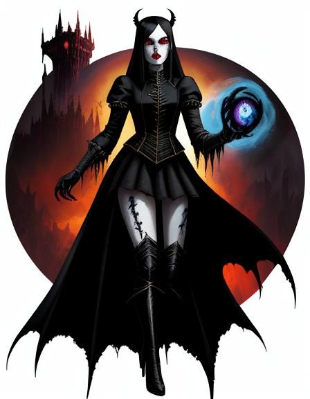 Medieval Vampiress in Retro Comic Book Art