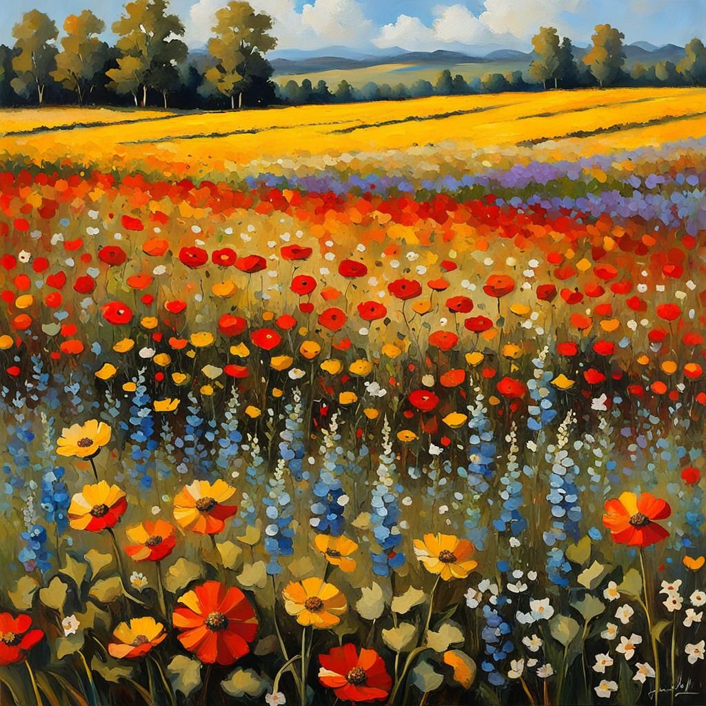Floral Field as Impressionistic Art
