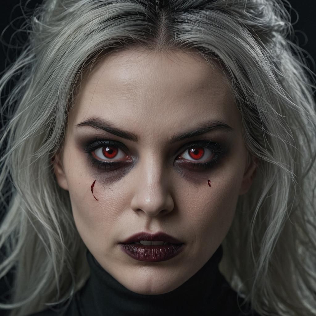 Gothic Vampire Portrait in Dark Academia Style