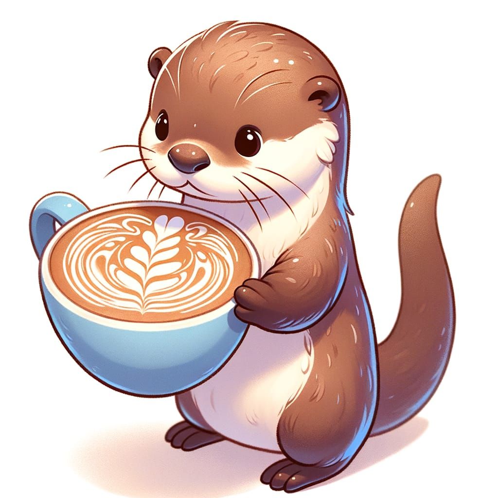 blueribbonkatcovfefe otter coffee foam cuppa