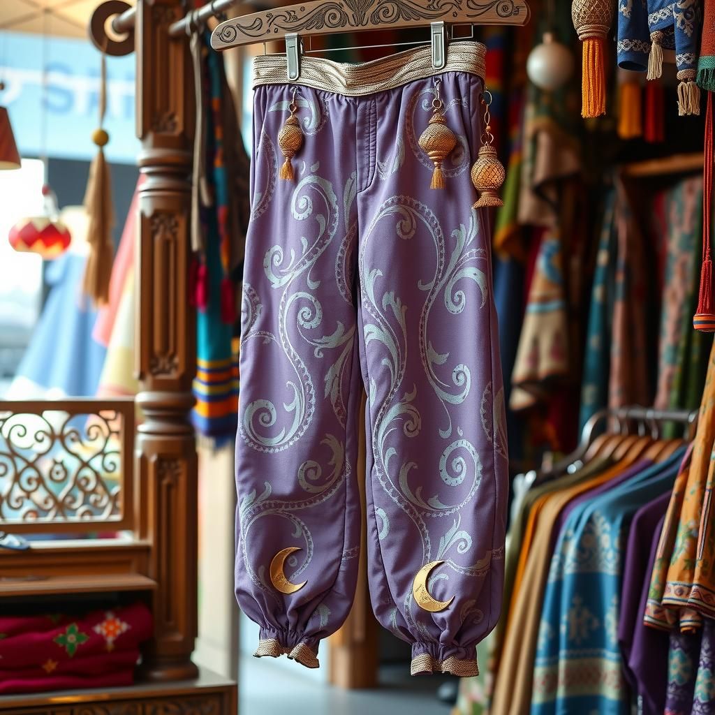 Mystical Genie Pants in a Pop Surrealist Style