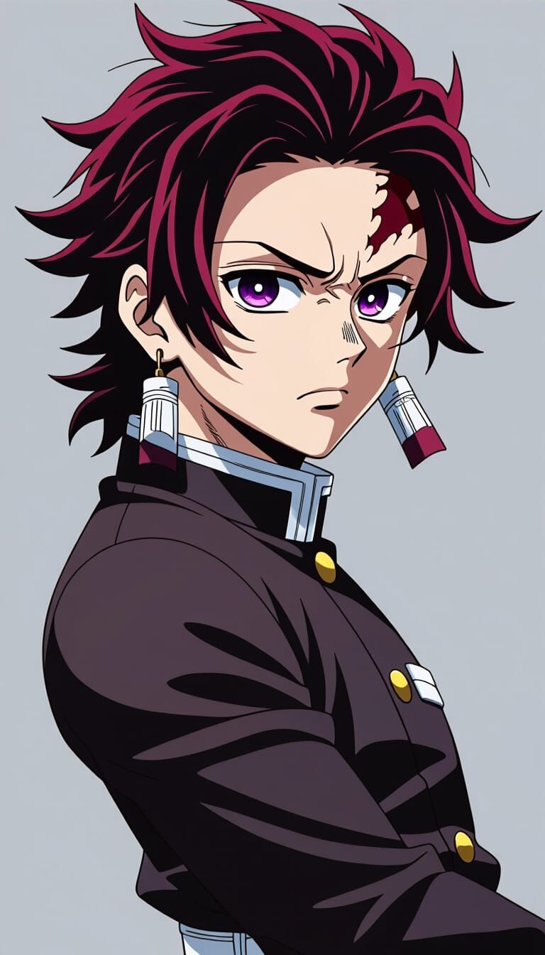 Levi Ackerman as Demon Slayer in Anime Style