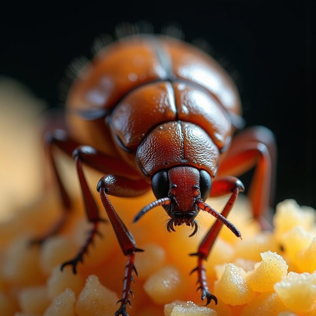 Ant Eating Sugar: Microscopic Macro Photography