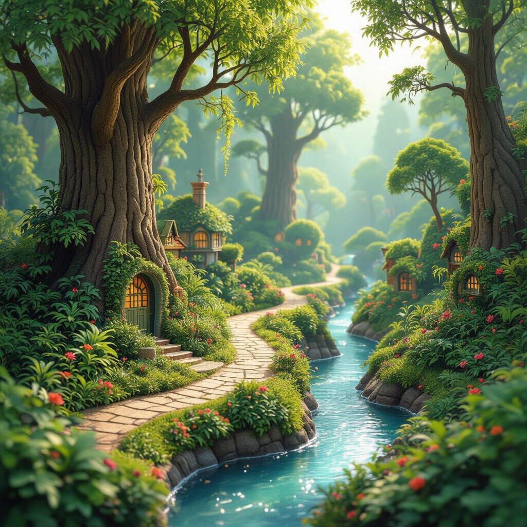 Fantastical Miniature Worlds with Lush Greenery