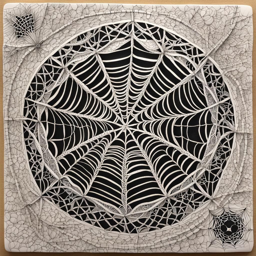 Intricate Zentangle Orb-Web Design