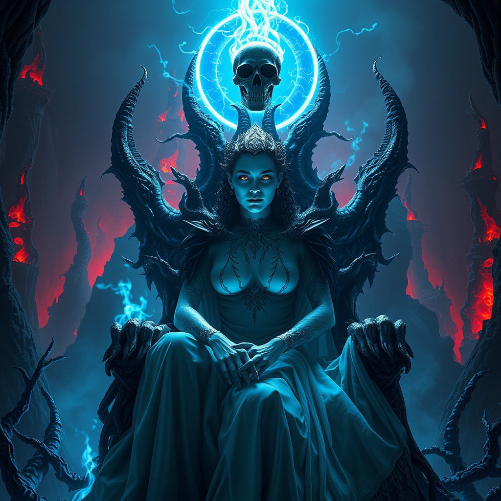 Queen of the Abyss Enthroned in Gothic Realm