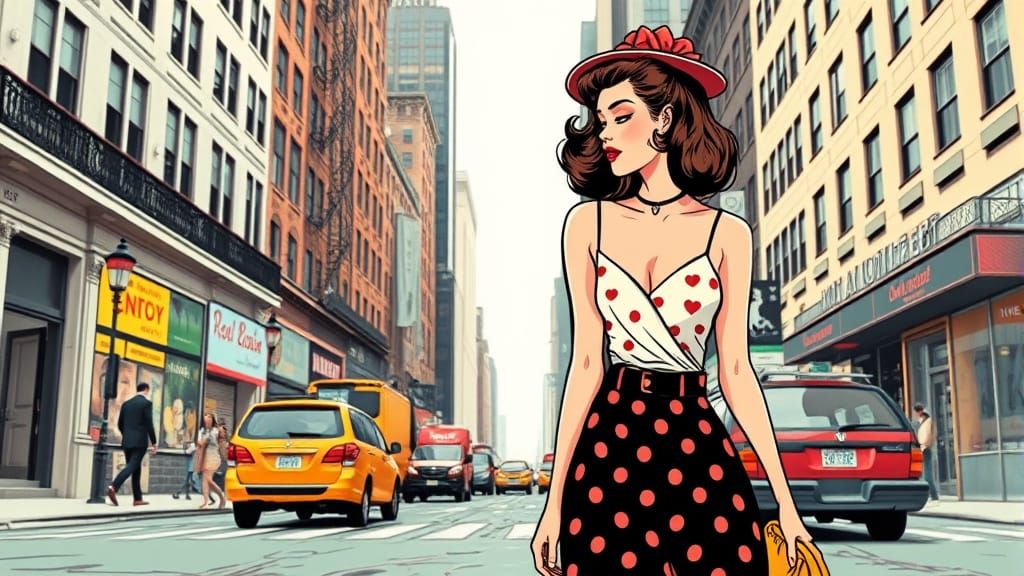 Woman walking in New York