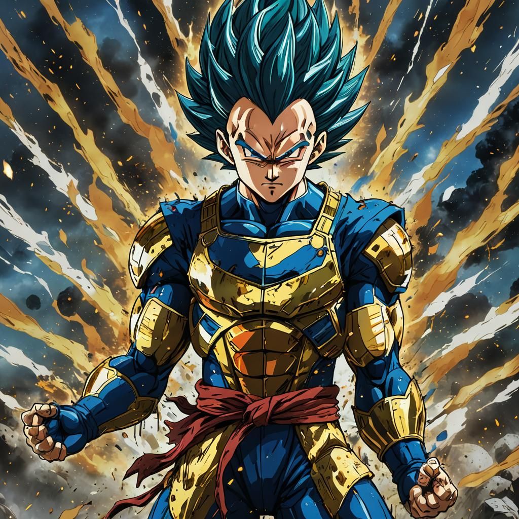 Vegeta in Haikishin State: Colorful Anime Art