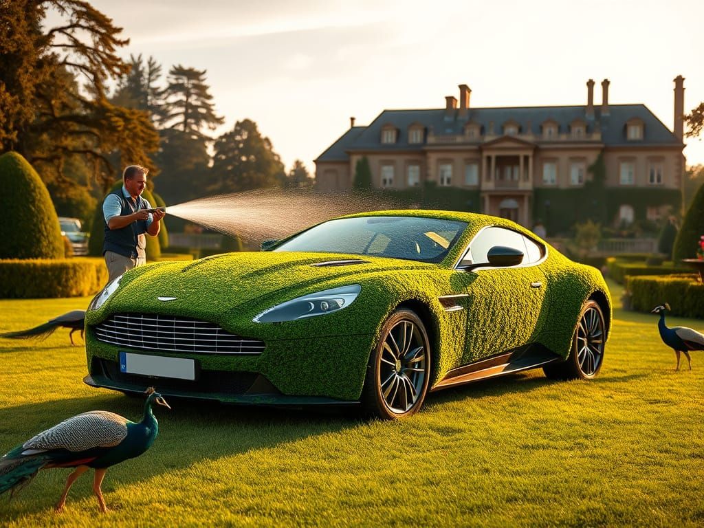 Topiary Aston Martin: A Whimsical Garden Sculpture