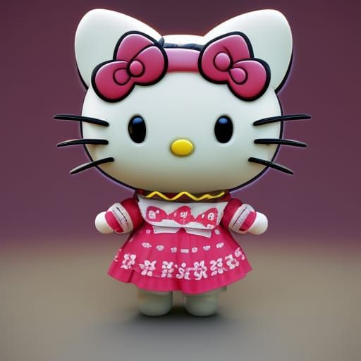 Hello Kitty: Pixar-Style 3D Concept Art