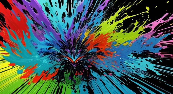 Vibrant Neo-Avant-Garde Art Piece with Dynamic Movement