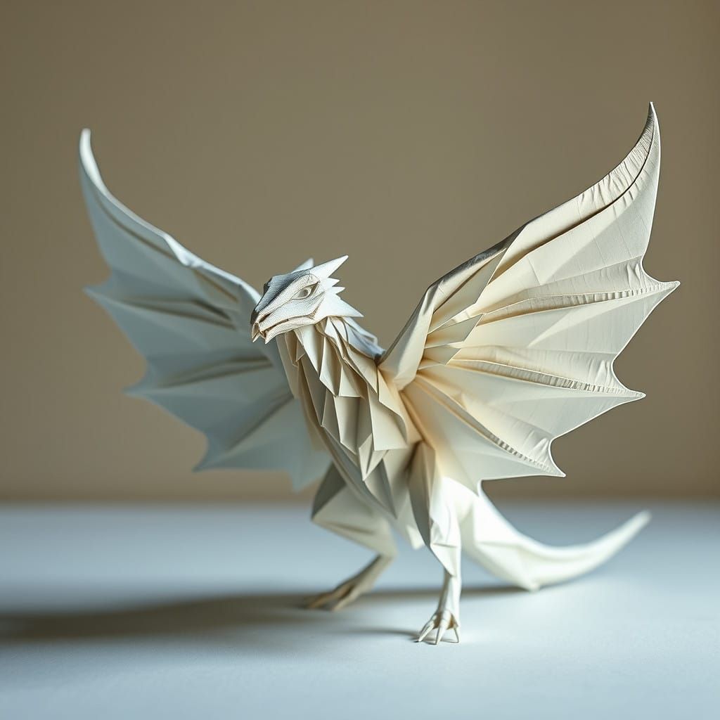 Whimsical Origami Spirit in Soft Focus