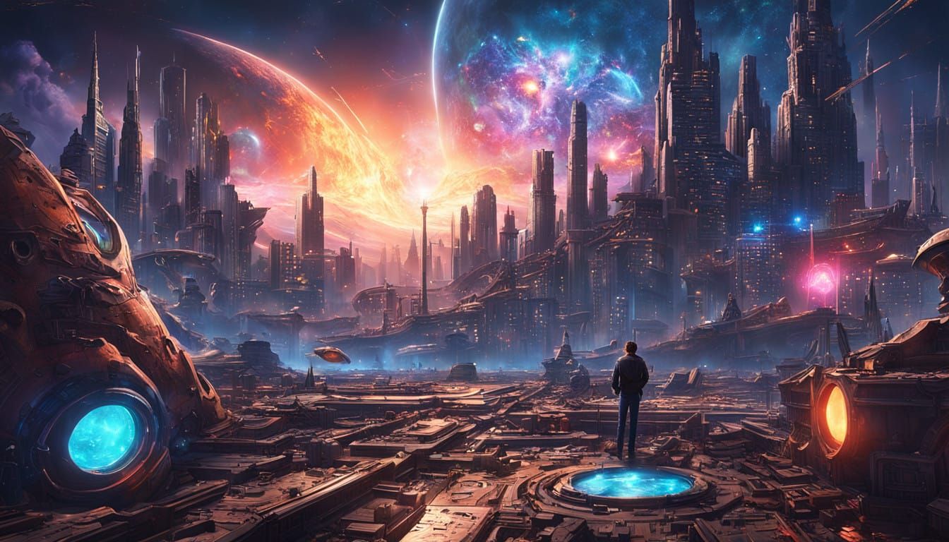 Cosmic Metropolis Beyond the Black Hole's Blazing Edge in 50...