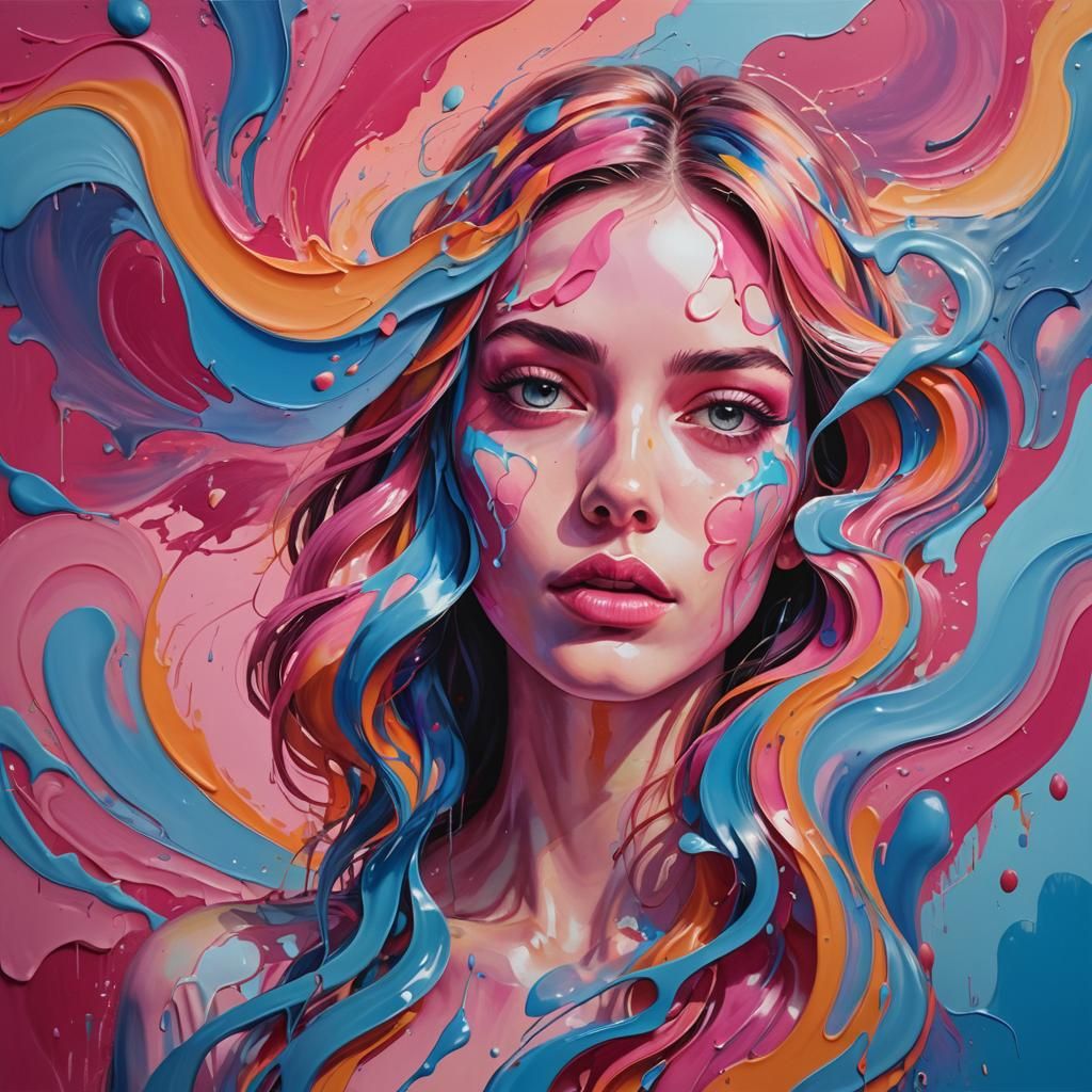 Surreal Cool Girl in Dreamlike Scene