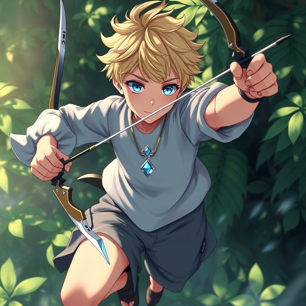 Determined Youth Leaps into Futuristic Adventure