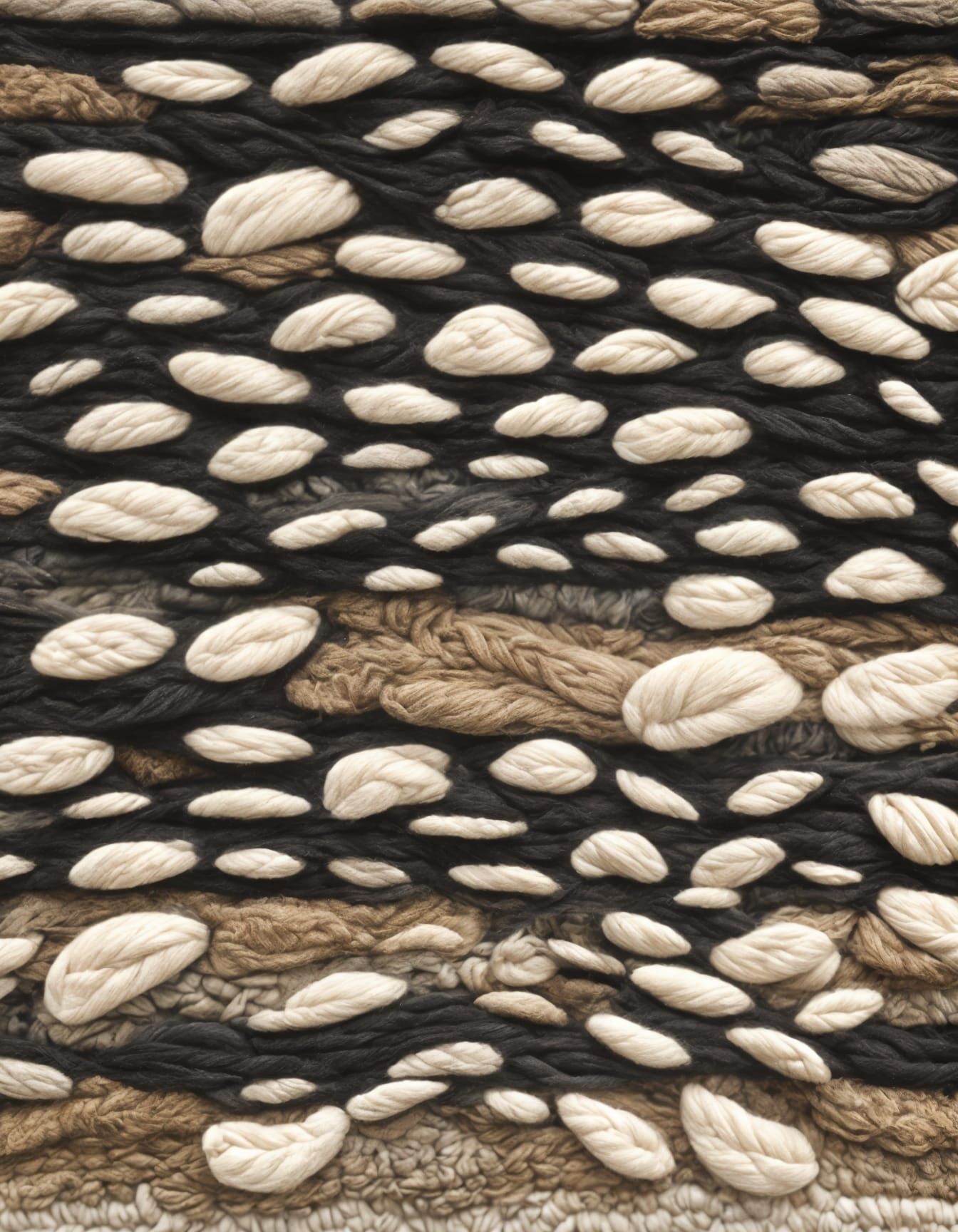 Textural Fiber Art Weaving in Abstract Style