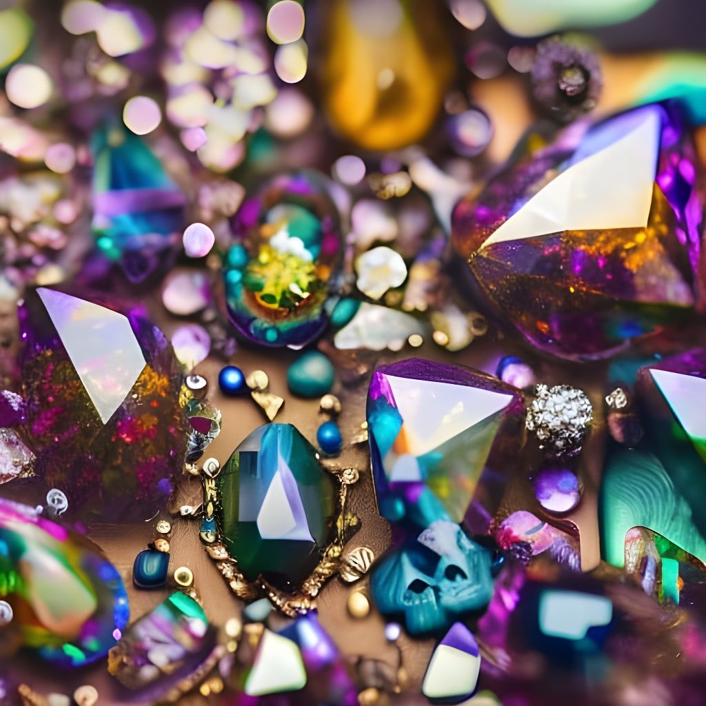 Psychedelic Fairytale: Skulls with Jewels and Crystals