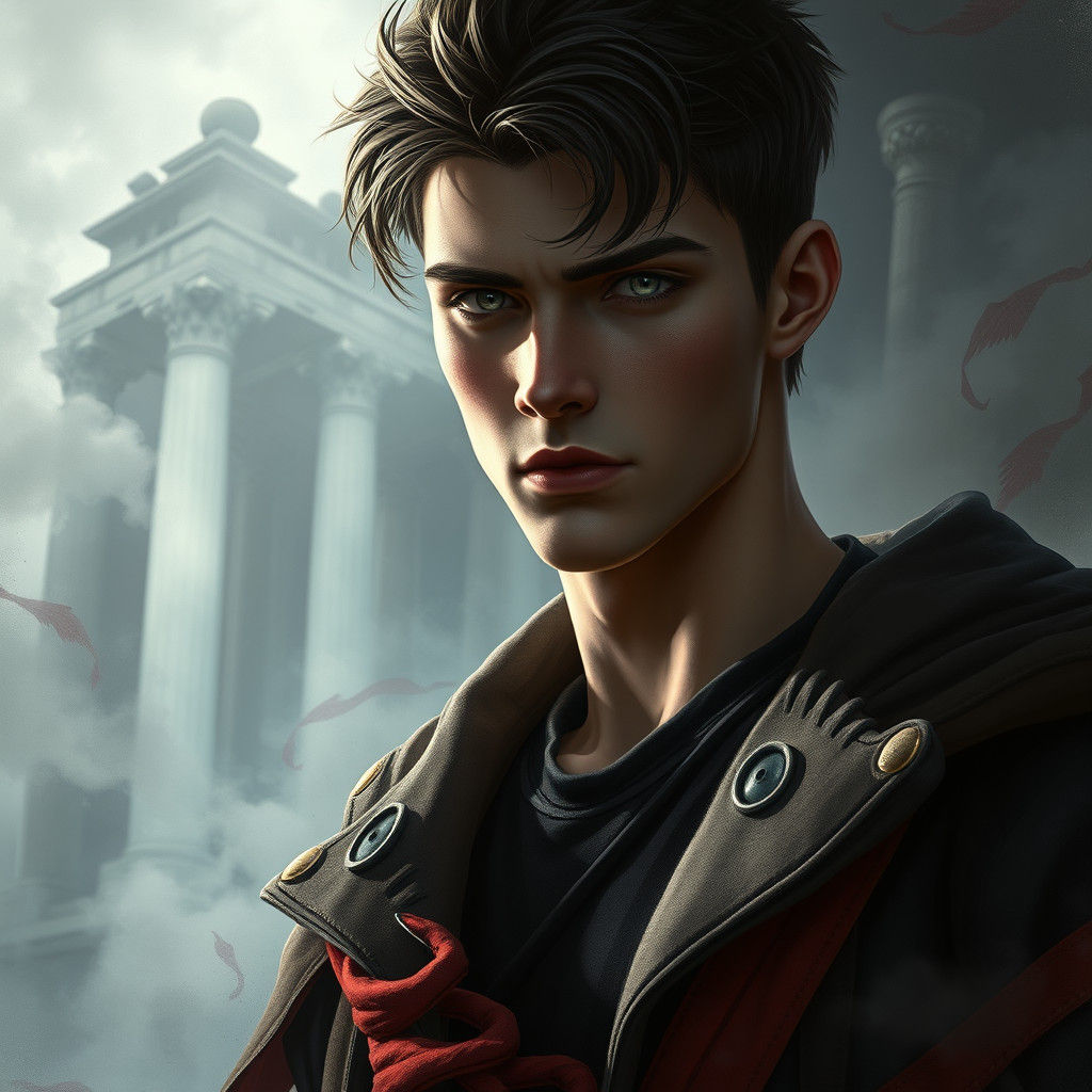 Mysterious Teenager in Fantasy Concept Art Style