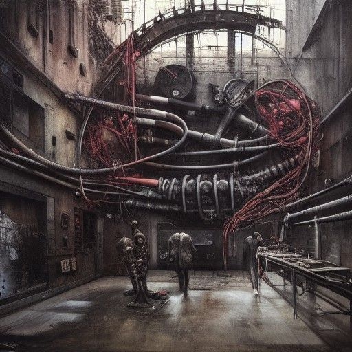 Lethal Art Instruments in Dieselpunk Cyberpunk Surrealism