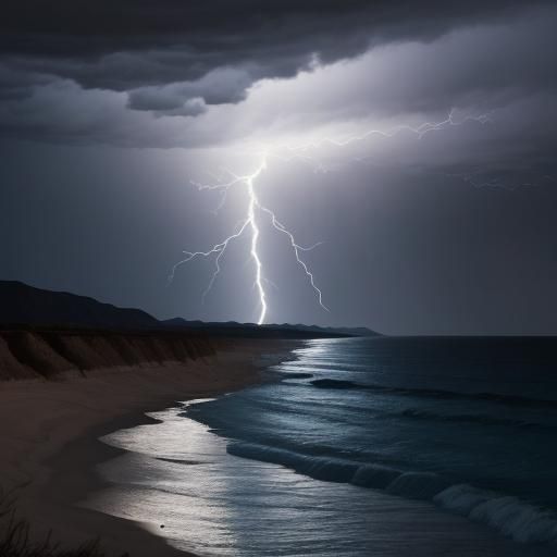 Lightning Illuminates Night Dunes: Dramatic Landscape Photog...