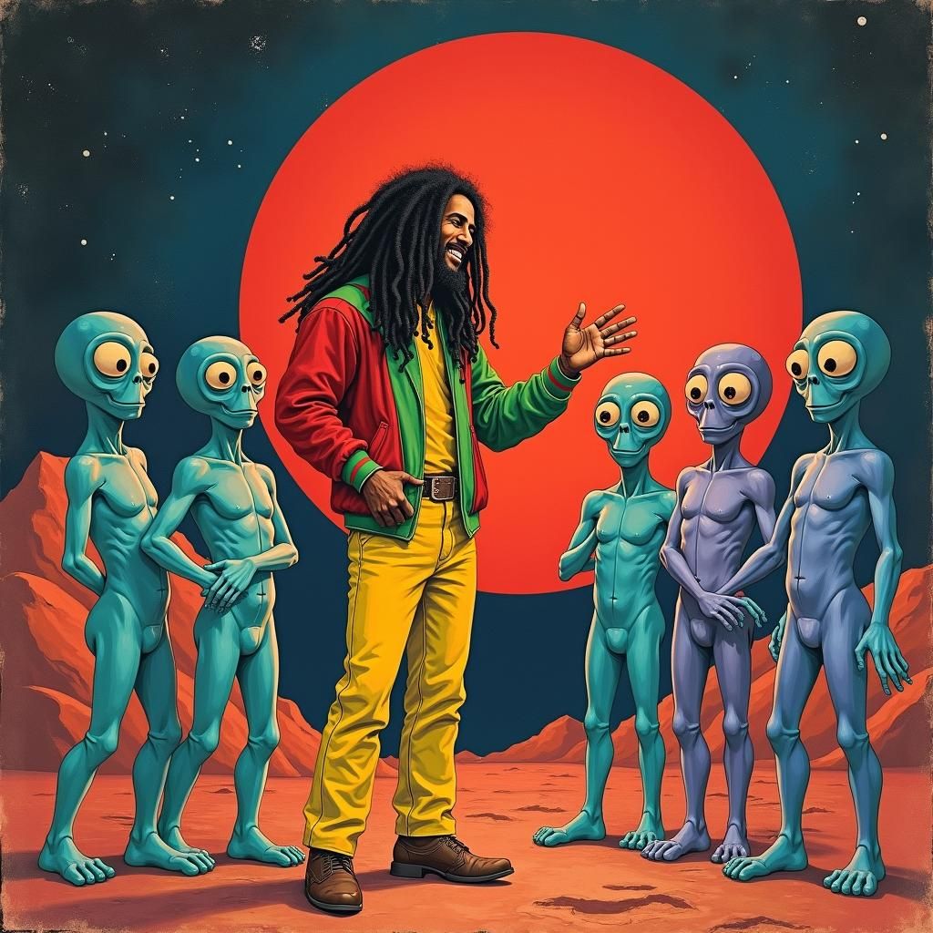 Bob Marley Teaches Rastafarianism on Mars