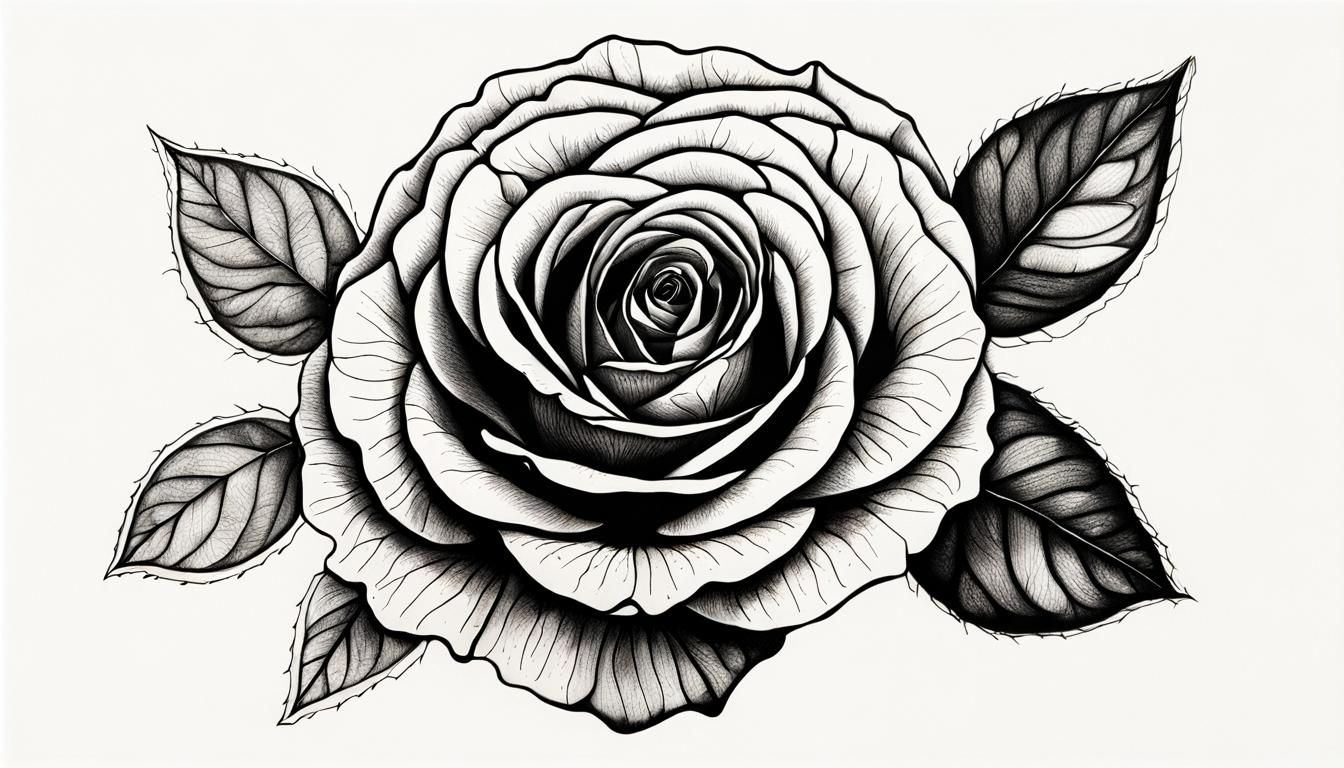 botanical drawing of a rose - 05