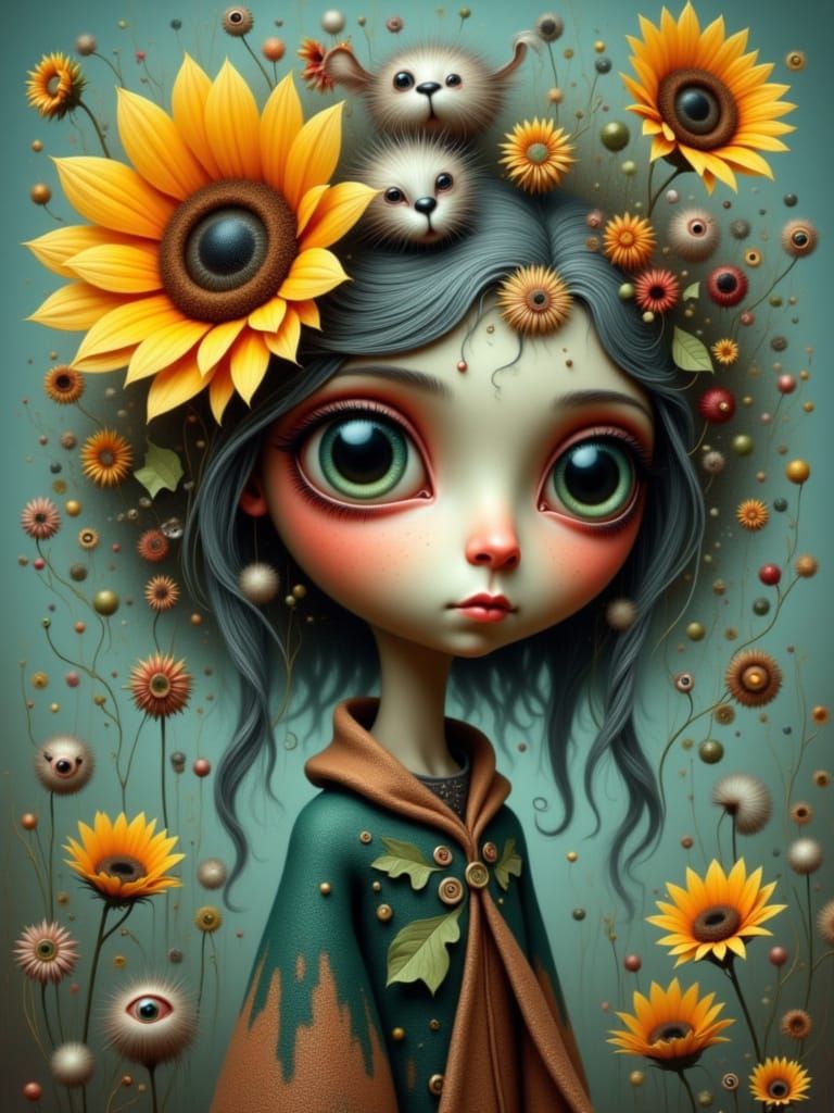 Whimsical Wonderland Babe in Pop Surrealism Style