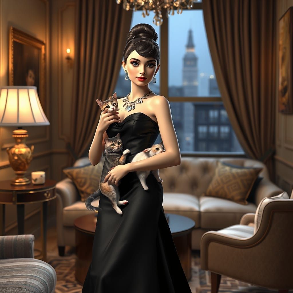 Luxurious Audrey Hepburn in Elegant New York Apartment with ...