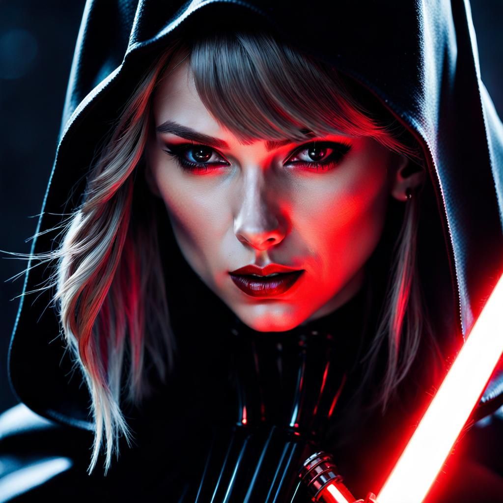 Taylor Swift as Sith Lord with Lightsaber