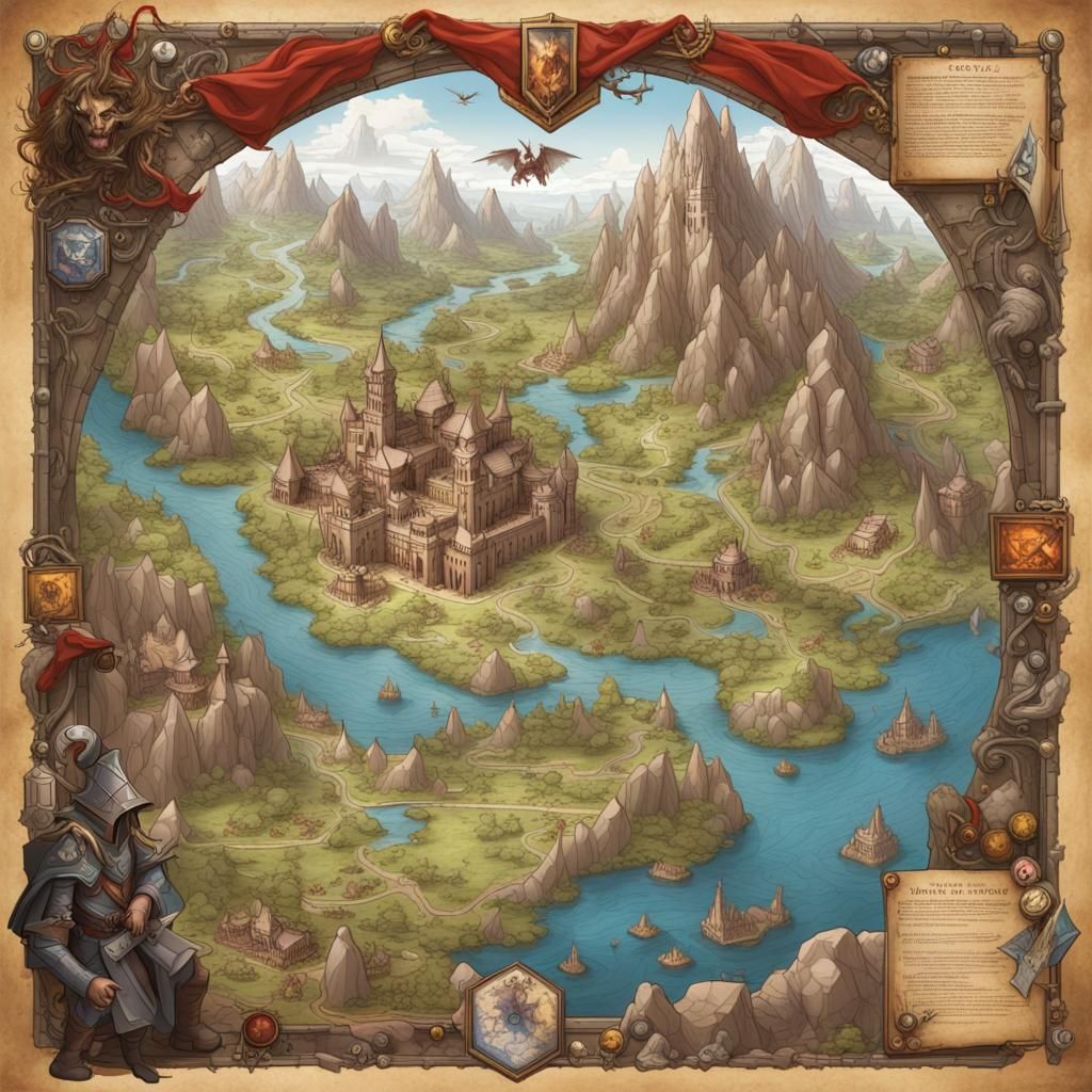 Detailed Dungeons and Dragons Map Art