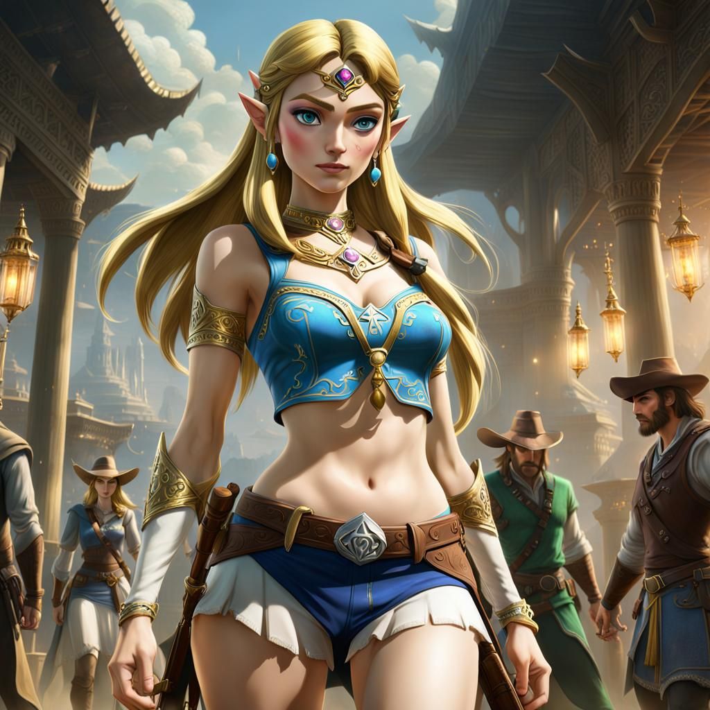 Princess Zelda as Cowgirl: Digital Matte Painting
