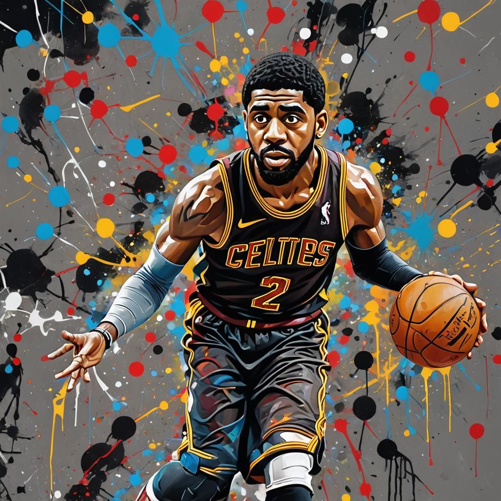 Kyrie Irving Graffiti Art in Street Art Style