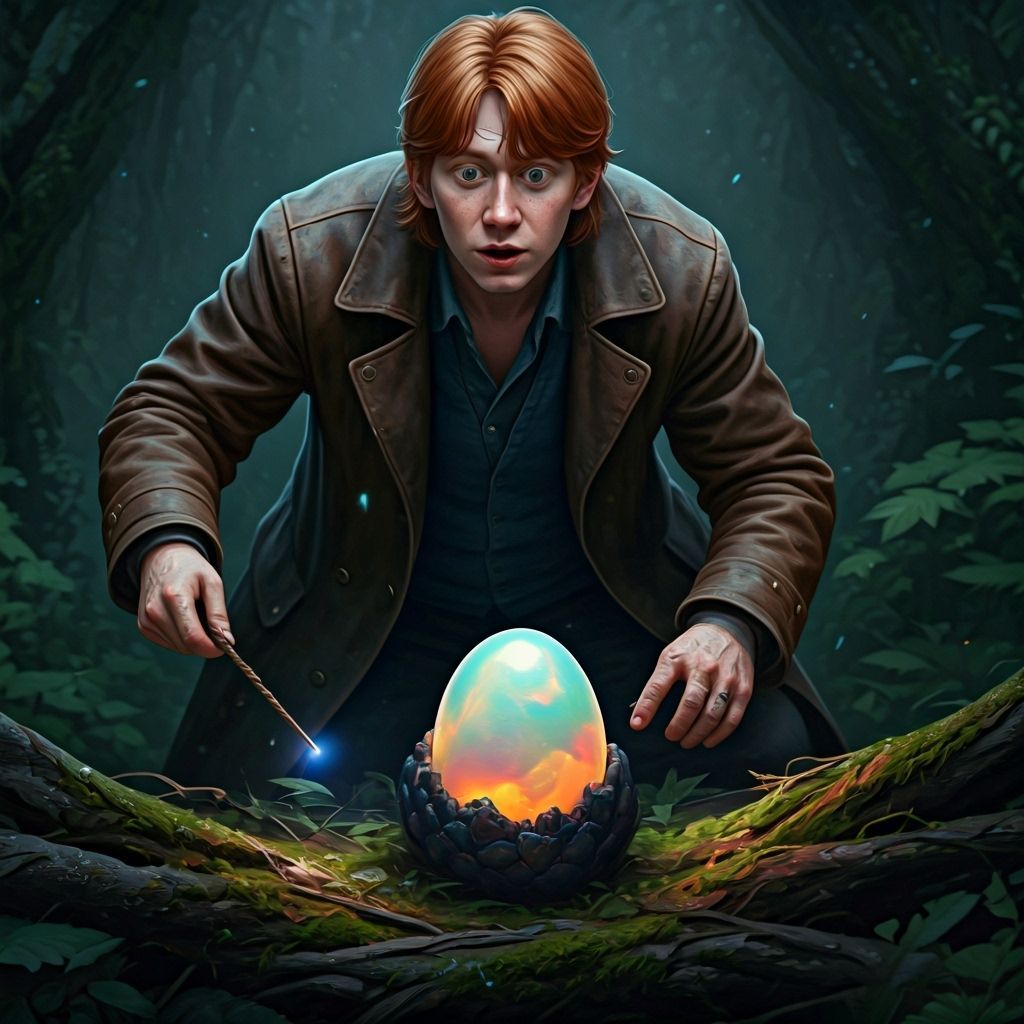 Charlie Weasley Finds Dragon Egg: Fantasy Concept Art