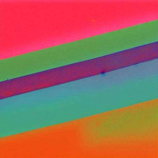 Colorful Bauhaus Ink Drawing with Color Gradients