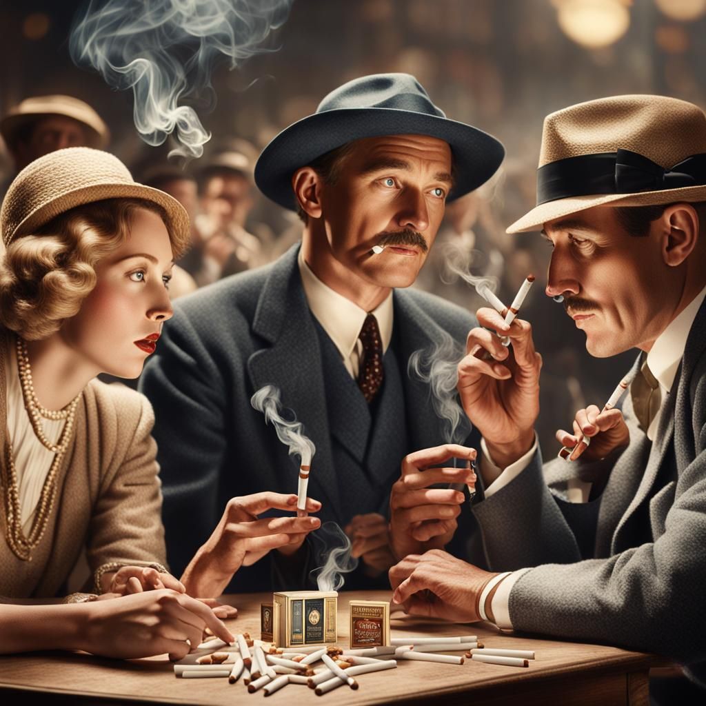 1930s Cigarette Ad in Ultra Realistic Style