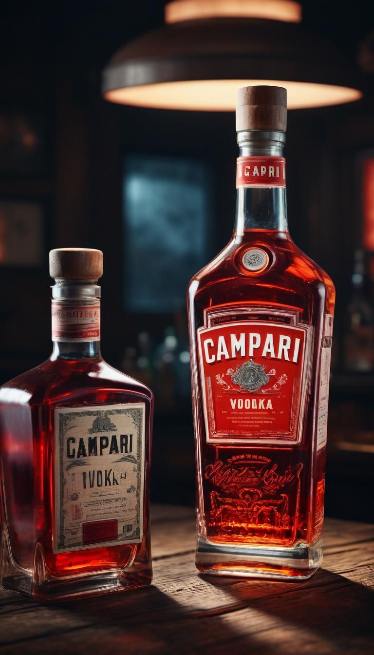 Retro Bitter Campari Bottle in 1950s Style