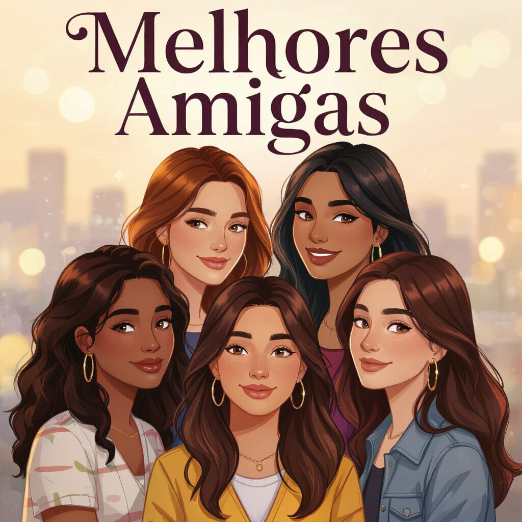 Six Best Friends Book Cover - Modern Vibrant Style