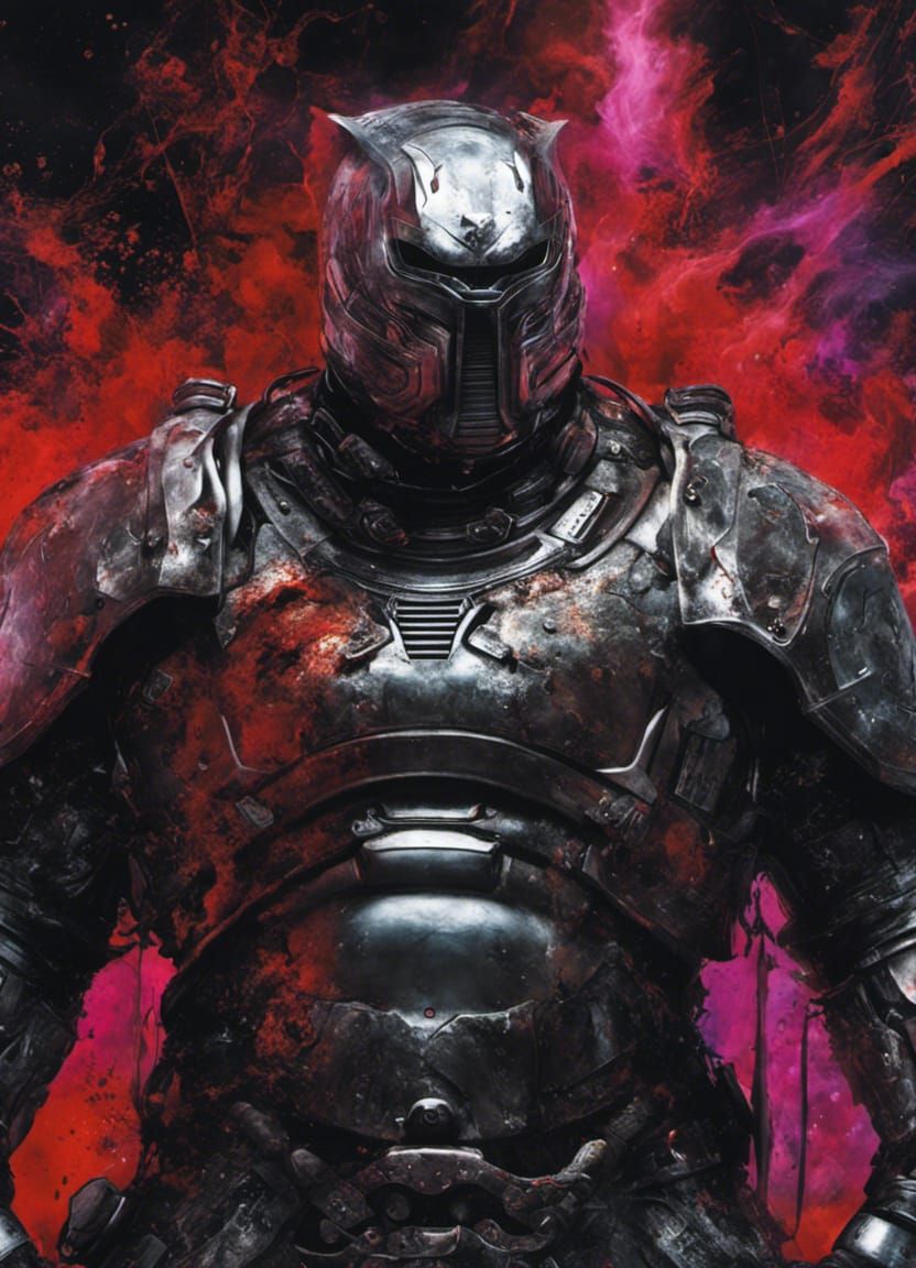 Ominous Otter in Mirrored Armor Portrait