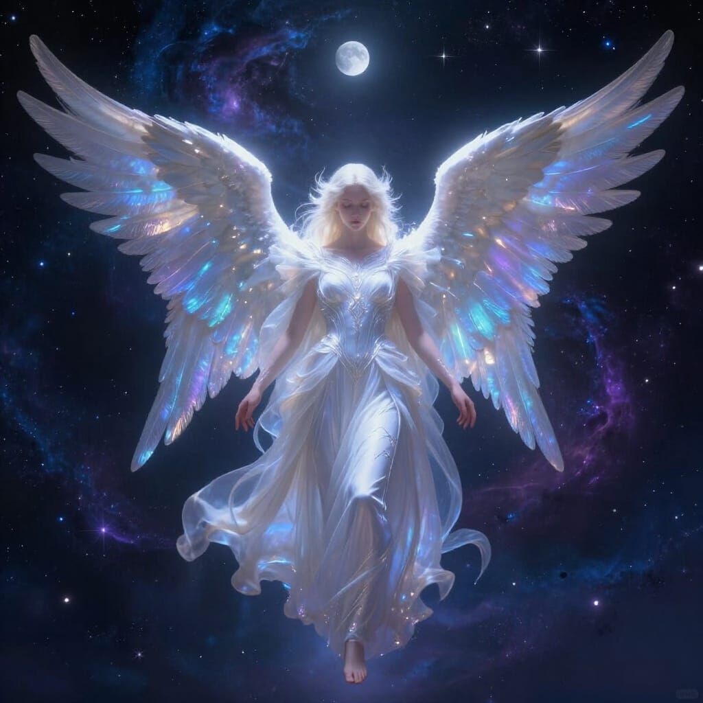Ethereal Angel on Celestial Plane in Fantasy Art Style