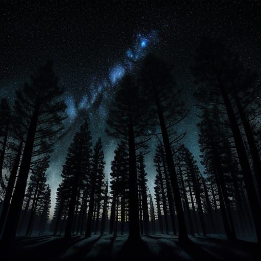 Vibrant Starry Skies in Hyperrealistic Oil Painting